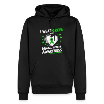Wear Green for Mental Health Support - Sweat à capuche Premium bio Homme - noir - Devant - Nico (187cm)