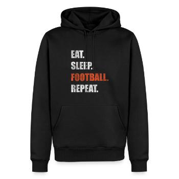 Manger sleep football Répéter - Sweat à capuche Premium bio Homme - noir - Devant - Nico (187cm)