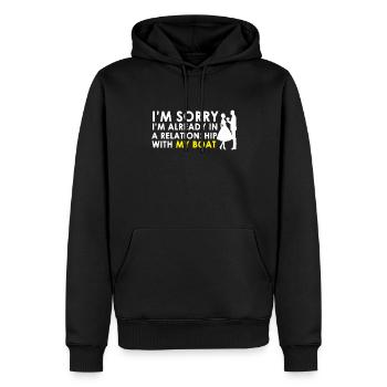 Bateau Saint-Valentin Bateaux Cadeau de plaisancier - Sweat à capuche Premium bio Homme - noir - Devant - Nico (187cm)