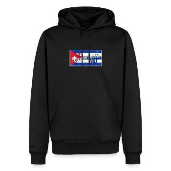 Salsa 123 567 Kuba Flagge - Männer Premium Bio Hoodie - Schwarz - Vorne - Nico (187cm)