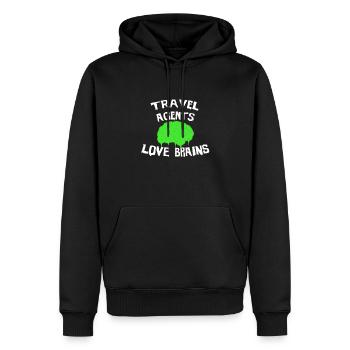 Reisebüros lieben Brains Halloween - Männer Premium Bio Hoodie - Schwarz - Vorne - Nico (187cm)