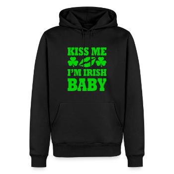 kiss me im irish baby - Männer Premium Bio Hoodie - Schwarz - Vorne - Nico (187cm)