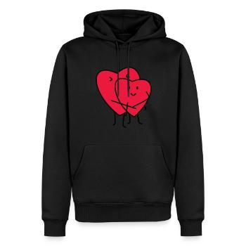 Herzen Umarmung - Männer Premium Bio Hoodie - Schwarz - Vorne - Nico (187cm)