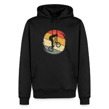 BMX Rider Vélo BMX Vintage - Sweat à capuche Premium bio Homme - noir - Devant - Nico (187cm)