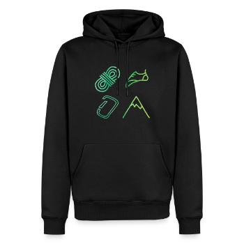 Retro Graphic Climbing Bouldering Rock Climber Mou - Männer Premium Bio Hoodie - Schwarz - Vorne - Nico (187cm)