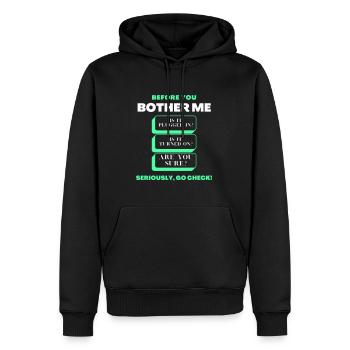 Before You Bother Me Funny Tech Support Checklist - Men’s Premium Organic Hoodie - black - Front - Nico (187cm)