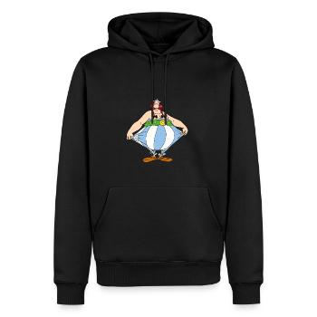 Obelix: Ein gesunder Geist, in einem Gesunden Kör - Männer Premium Bio Hoodie - Schwarz - Vorne - Nico (187cm)