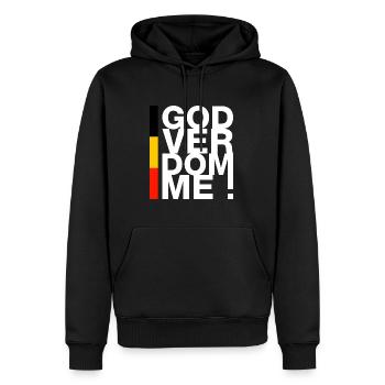 Godverdomme ! - Sweat à capuche Premium bio Homme - noir - Devant - Nico (187cm)