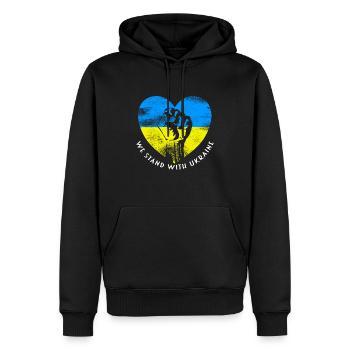 Ukraine - Männer Premium Bio Hoodie - Schwarz - Vorne - Nico (187cm)