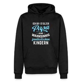 Ich bin stolzer Papa von fantastischen Kindern - Männer Premium Bio Hoodie - Schwarz - Vorne - Nico (187cm)