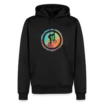 BMX Rider Freestyle Bike BMX Bike - Sweat à capuche Premium bio Homme - noir - Devant - Nico (187cm)
