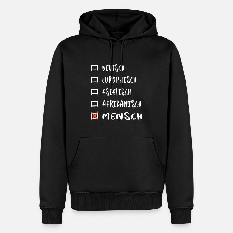 Rasse Mensch - Männer Premium Bio Hoodie - Schwarz