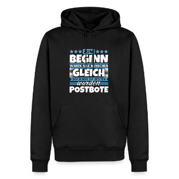 Zum Beginn gleich die besten wurden Postbote - Männer Premium Bio Hoodie - Schwarz - Vorne - Nico (187cm)