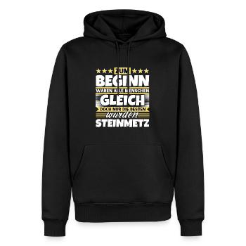 Zum Beginn gleich die besten wurden Steinmetz - Männer Premium Bio Hoodie - Schwarz - Vorne - Nico (187cm)