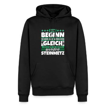 Zum Beginn gleich die besten wurden Steinmetz - Männer Premium Bio Hoodie - Schwarz - Vorne - Nico (187cm)