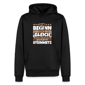 Zum Beginn gleich die besten wurden Steinmetz - Männer Premium Bio Hoodie - Schwarz - Vorne - Nico (187cm)