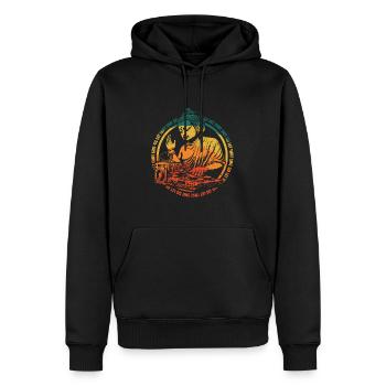 DJ Buddha - lass den Scheiß los - Männer Premium Bio Hoodie - Schwarz - Vorne - Nico (187cm)