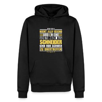 Unsurpassed performance as a tailor - Men’s Premium Organic Hoodie - black - Front - Nico (187cm)
