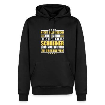 Unsurpassed performance as a carpenter - Men’s Premium Organic Hoodie - black - Front - Nico (187cm)