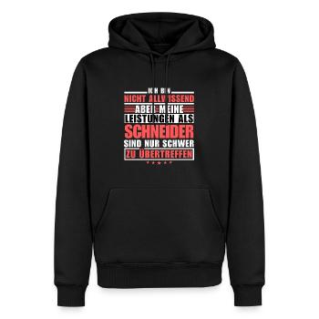 Unsurpassed performance as a tailor - Men’s Premium Organic Hoodie - black - Front - Nico (187cm)