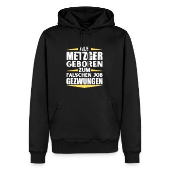 Butcher a décroché le mauvais emploi - Sweat à capuche Premium bio Homme - noir - Devant - Nico (187cm)