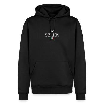 Sizilien Urlaub - Männer Premium Bio Hoodie - Schwarz - Vorne - Nico (187cm)