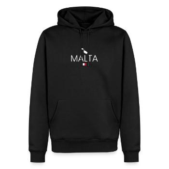 Vacances à Malte - Sweat à capuche Premium bio Homme - noir - Devant - Nico (187cm)