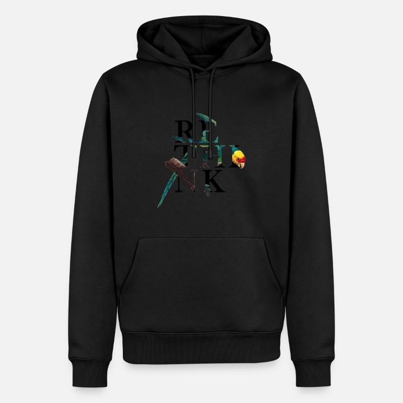 Rethink Perroquet - Sweat à capuche Premium bio Homme - noir