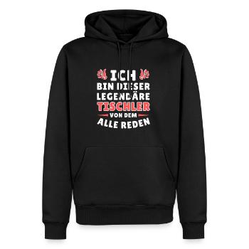 Ich bin dieser legendäre Tischler - Männer Premium Bio Hoodie - Schwarz - Vorne - Nico (187cm)