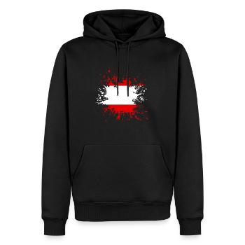 Österreich Kleks - Männer Premium Bio Hoodie - Schwarz - Vorne - Nico (187cm)