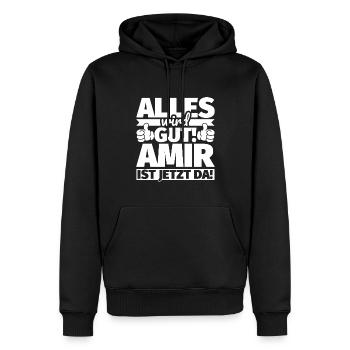 Amir Vorname Geschenk lustiger Spruch - Männer Premium Bio Hoodie - Schwarz - Vorne - Nico (187cm)