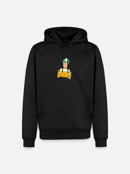 Würmeli from the car - Men’s Premium Organic Hoodie - black