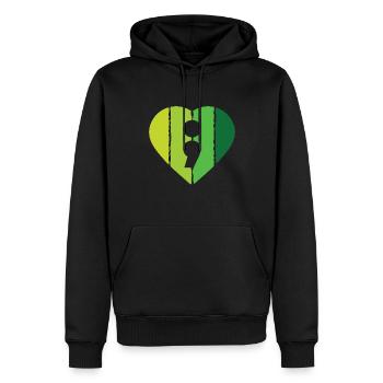Mental Health Heart - Männer Premium Bio Hoodie - Schwarz - Vorne - Nico (187cm)