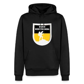 Drapeau du Bade-Wurtemberg Heimat Stuttgart - Sweat à capuche Premium bio Homme - noir - Devant - Nico (187cm)