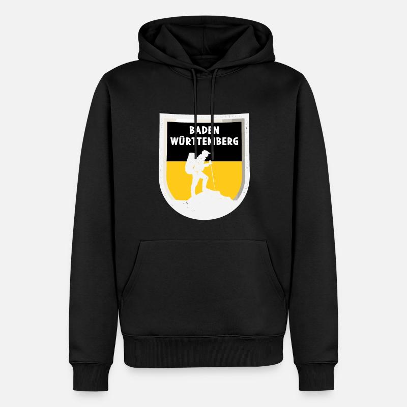 Drapeau du Bade-Wurtemberg Heimat Stuttgart - Sweat à capuche Premium bio Homme - noir