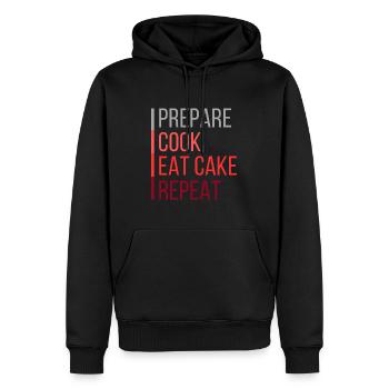 Anleitung zum Kochen von Apfelkuchen - Männer Premium Bio Hoodie - Schwarz - Vorne - Nico (187cm)