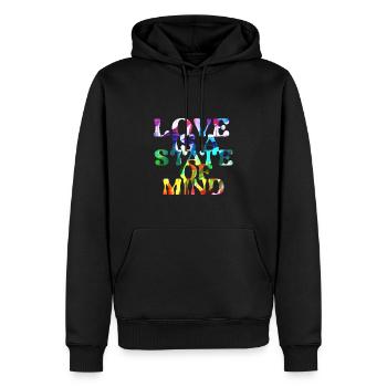 l’amour est un état d’, LGBT,regenbogen,bunt - Sweat à capuche Premium bio Homme - noir - Devant - Nico (187cm)