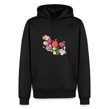 oleander,flower,roses,vine,floral,flowers - Men’s Premium Organic Hoodie - black - Front - Nico (187cm)