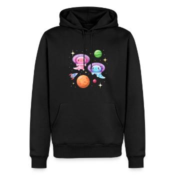 Conception d’astronautes d’axolotl pour les amateurs d’axolotl - Sweat à capuche Premium bio Homme - noir - Devant - Nico (187cm)