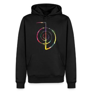 Reiki Symbol - Männer Premium Bio Hoodie - Schwarz - Vorne - Nico (187cm)