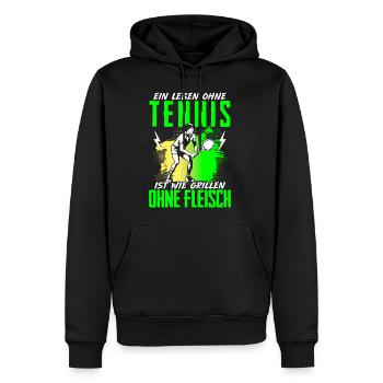 Leben Ohne Tennis Grillen Ohne Fleisch - Männer Premium Bio Hoodie - Schwarz - Vorne - Nico (187cm)
