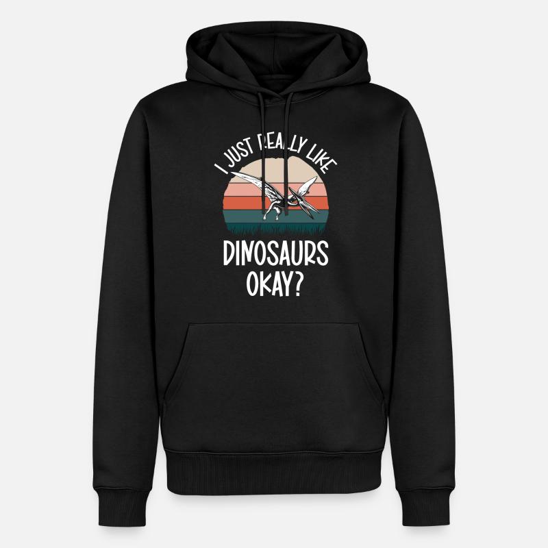 Dino Triceratops Rex Raptor - Sweat à capuche Premium bio Homme - noir