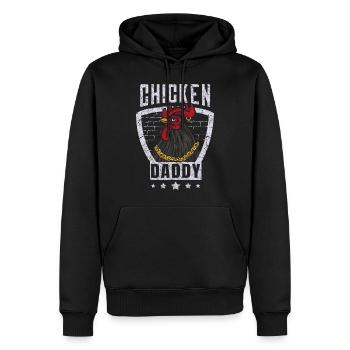 Rooster Chickens - Chicken Daddy - design amusant - Sweat à capuche Premium bio Homme - noir - Devant - Nico (187cm)