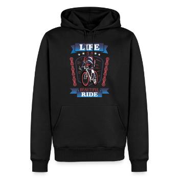 Skellet Bicycle Life is a Beautiful Ride Design - Männer Premium Bio Hoodie - Schwarz - Vorne - Nico (187cm)