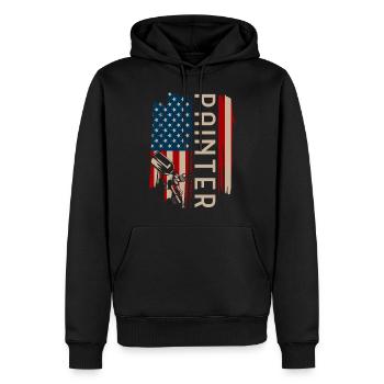 Malerei - Männer Premium Bio Hoodie - Schwarz - Vorne - Nico (187cm)