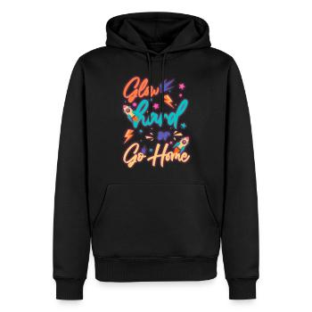 Neon Vintage Kassette Leuchtreklame - Männer Premium Bio Hoodie - Schwarz - Vorne - Nico (187cm)