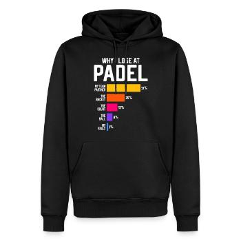 Wie kommt es, dass ich im Padel verliere - Paddle Tennis Funny - Männer Premium Bio Hoodie - Schwarz - Vorne - Nico (187cm)