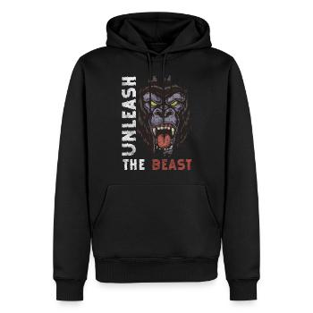 Gorilla Sport Chimpanzé - Sweat à capuche Premium bio Homme - noir - Devant - Nico (187cm)