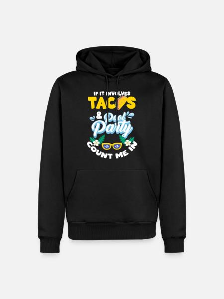 Pool Swimming Flamingo - Men’s Premium Organic Hoodie - black