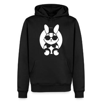 Funny Rabbit Sunglasses Cool Sunglas Rabbit - Men’s Premium Organic Hoodie - black - Front - Nico (187cm)